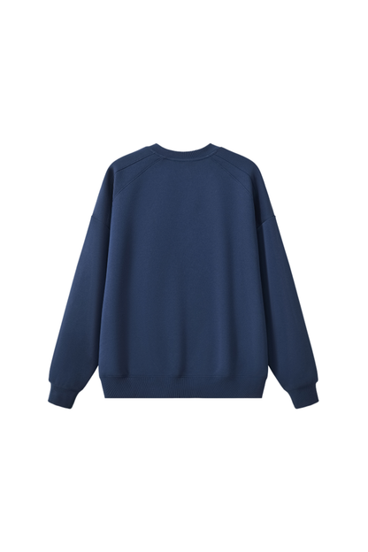 Unisex Fall Cotton Blend Raglan Loose Pullover Sweatshirt