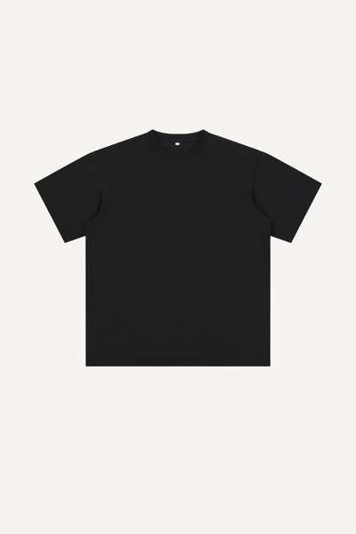 Men's Summer 260g Solid Cotton Loose Cuffed Tee