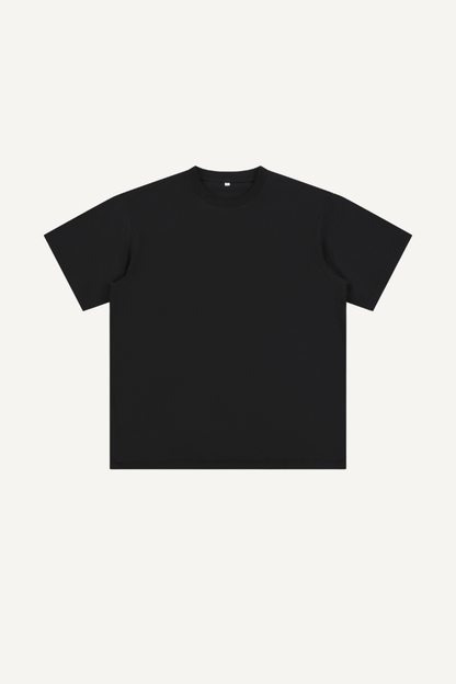 Men's Summer 260g Solid Cotton Loose Cuffed Tee