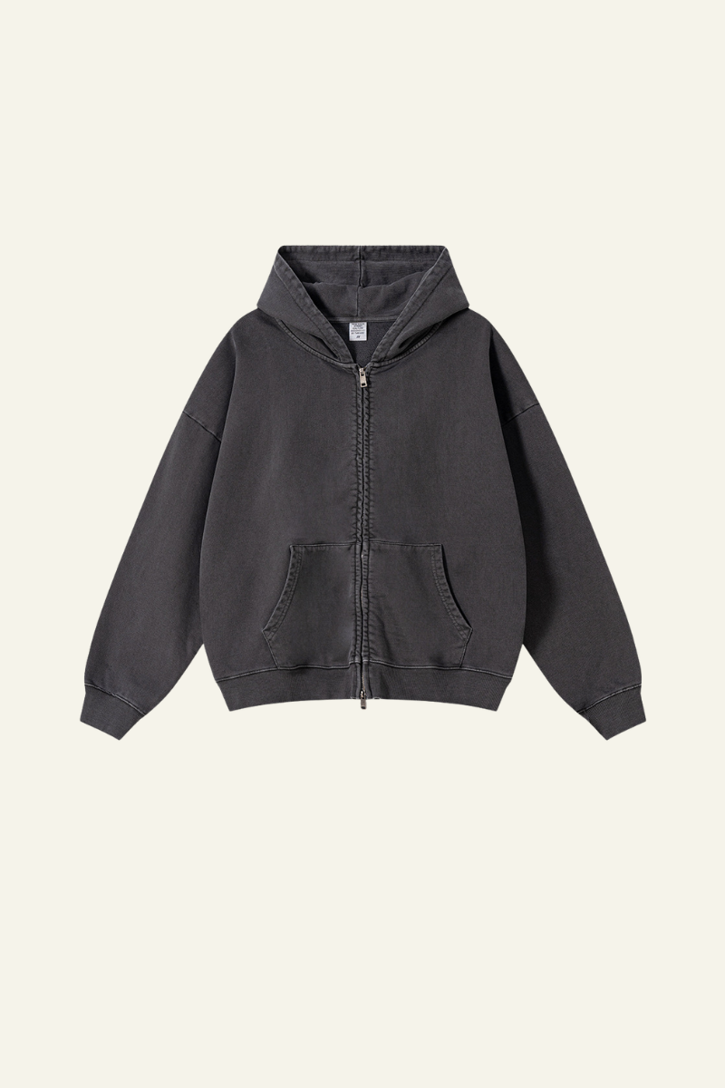 Men's Heavyweight Vintage Washed Cotton Hooded Jacket