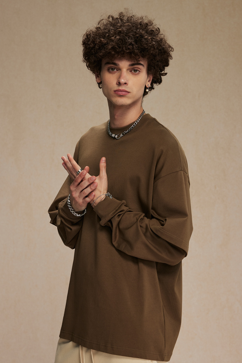 Men's Cotton Patchwork Faux Two-Piece Sweatshirt