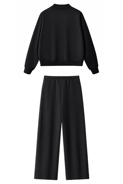 Men Fall Clothing Mock Neck Sweatshirt Wide Leg Pants Set