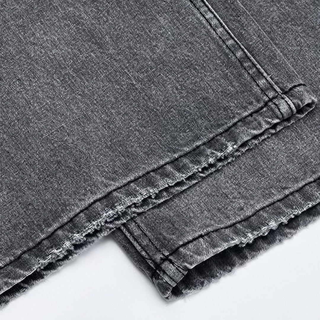 Men's Spring Gray Gradient Cat Whisker Denim Jeans