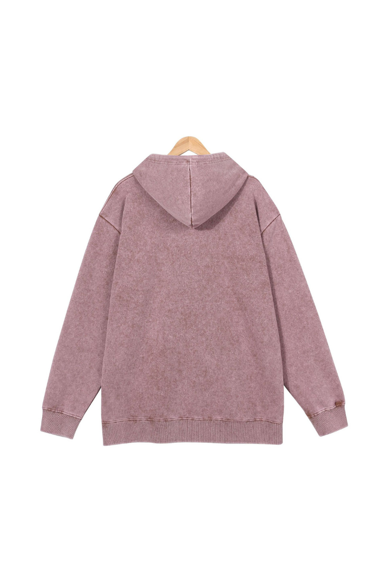 Men Fall 400G Washed Vintage Loopback Pullover Hoodie