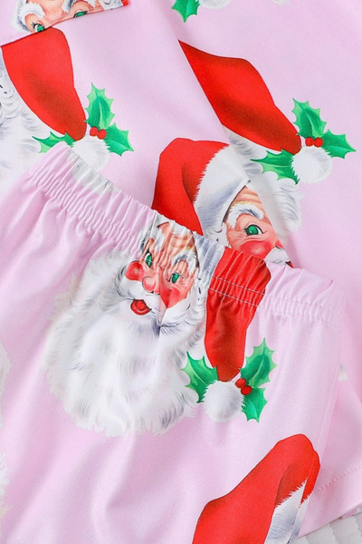 Women's Christmas Print Open Cardigan Pajama Loungewear Set