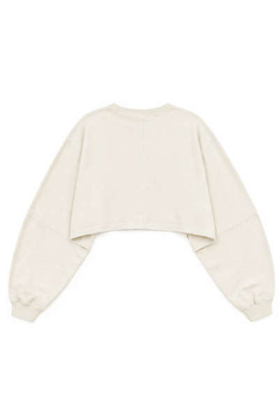 Women Spring Lightweight Cropped Batwing Long Sleeve Top