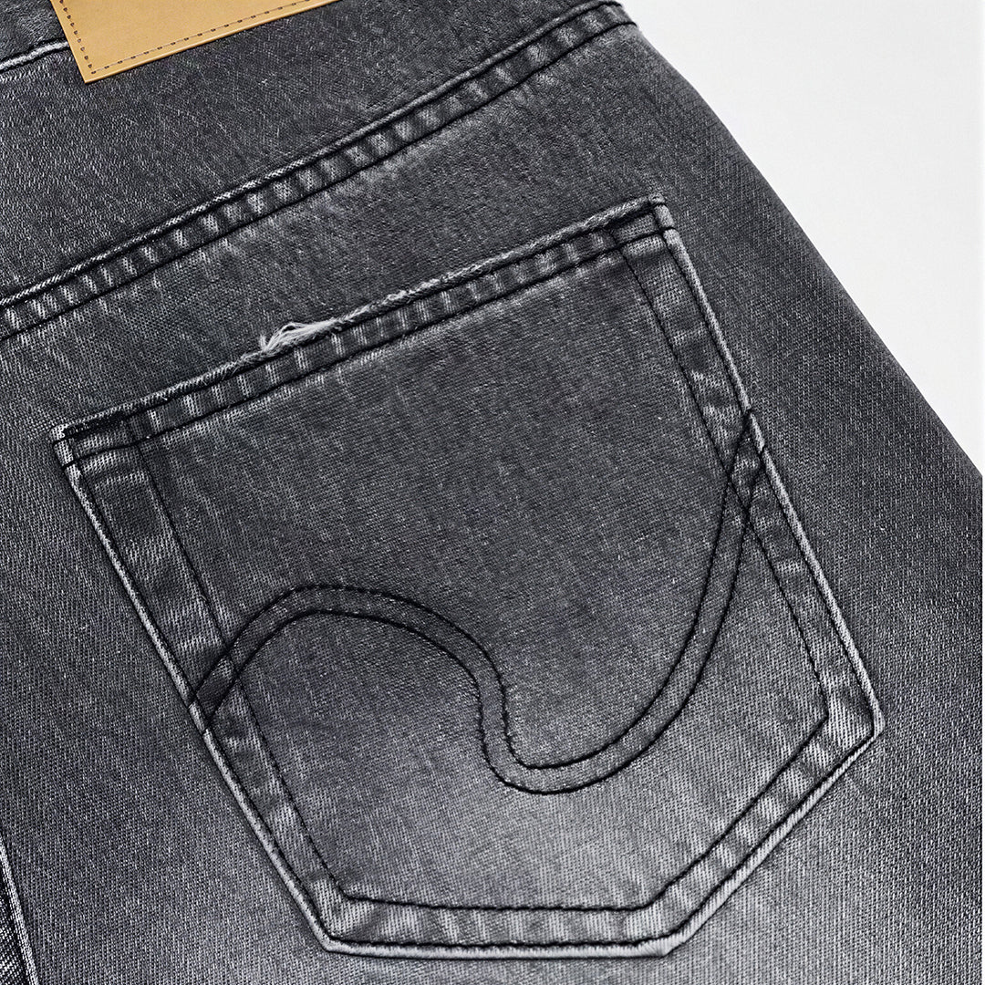 Men's Spring Gray Gradient Cat Whisker Denim Jeans