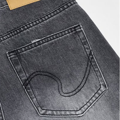 Men's Spring Gray Gradient Cat Whisker Denim Jeans