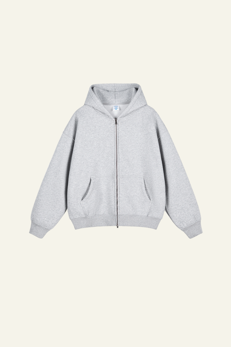 Women's Streetwear Fleece-lined  Full-Zipper Hooded Jaacket