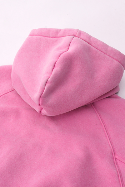 Women Fall Clothing Fleece Lined Washed Cropped Hoodie