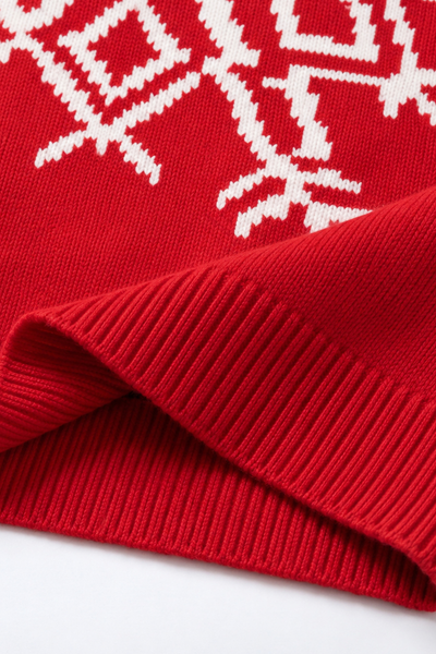 Women Fall Clothing Christmas Nordic Snowflake Sweater