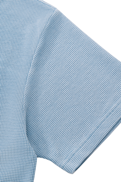 Men's 290g Heavy Waffle Snow Wash V-Neck Polo