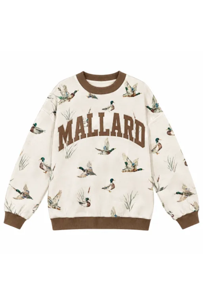 Women Fall Clothing Western Floral Print Crew Sweatshirt