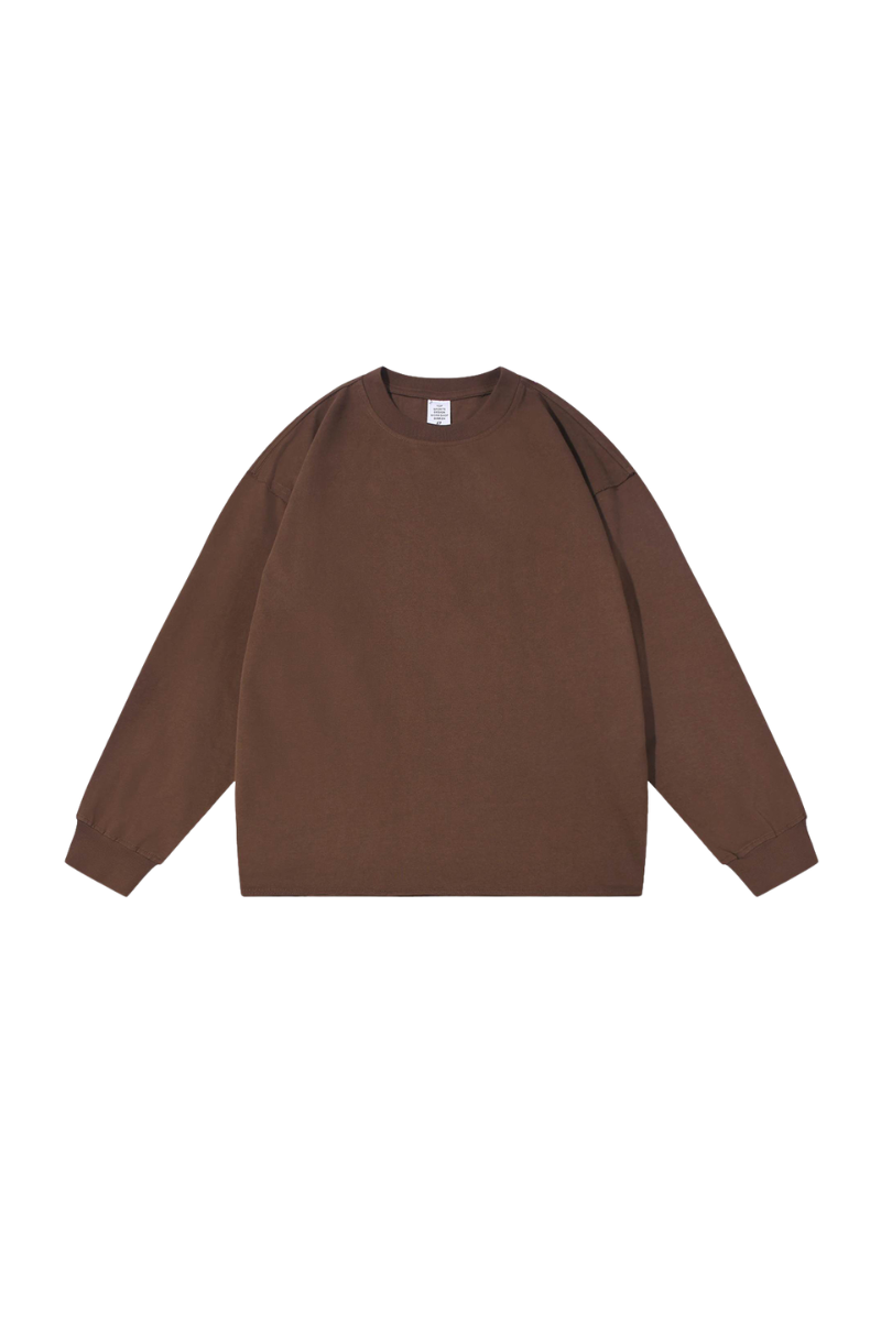 Women's Vintage Raw Hem Loose Drop Shoulder Long Sleeve Tee