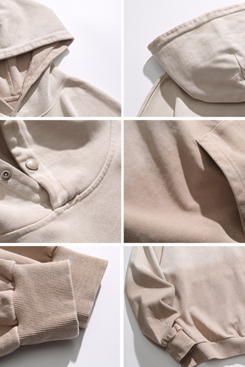 Unisex Retro Washed Gradient Cotton Loose Hoodie