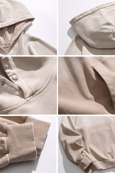 Unisex Retro Washed Gradient Cotton Loose Hoodie