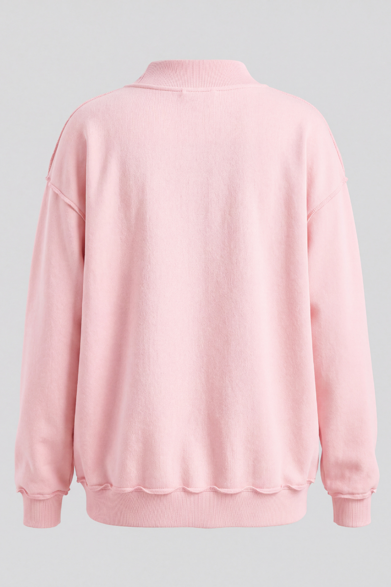 Unisex Fall Clothing Mock-Neck Drop-Shoulder Sweatshirt