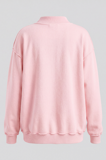 Unisex Fall Clothing Mock-Neck Drop-Shoulder Sweatshirt