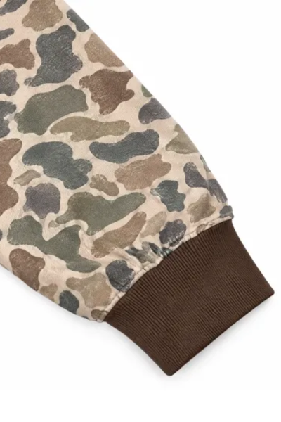 Women Fall Clothing Camo Sleeve Soft Mock Neck Sweatshirt