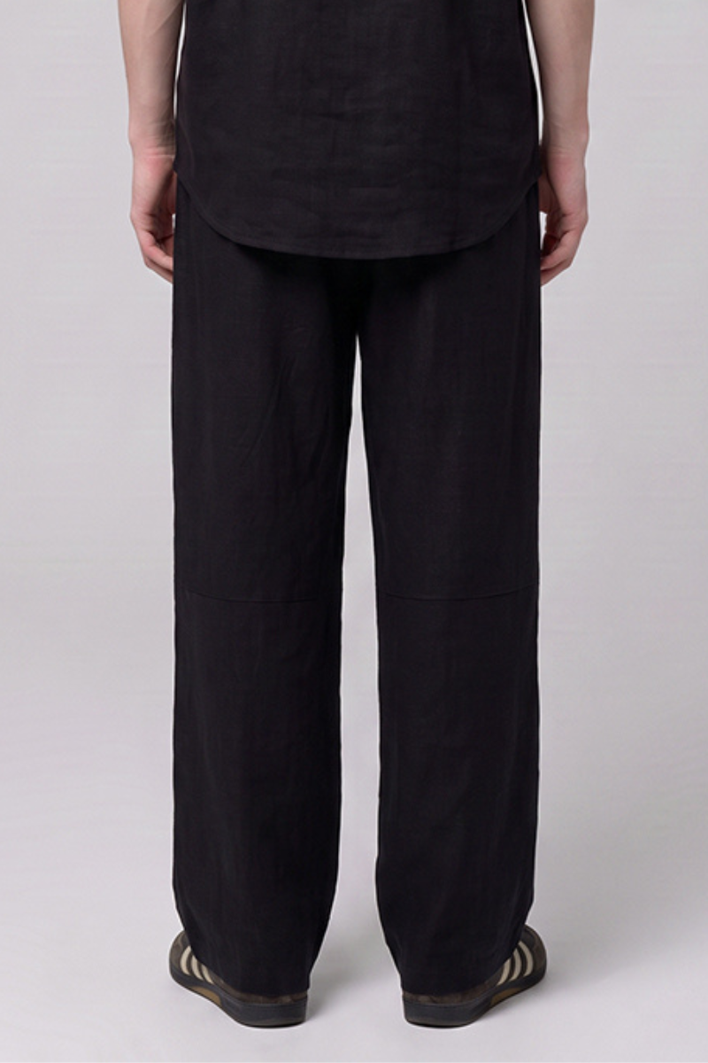 Men's Summer Lyocell-Linen Elastic-Waist Wide-Leg Pants