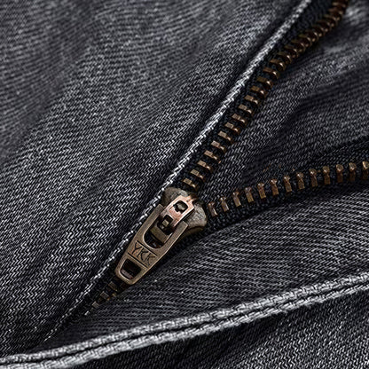 Men's Spring Gray Gradient Cat Whisker Denim Jeans