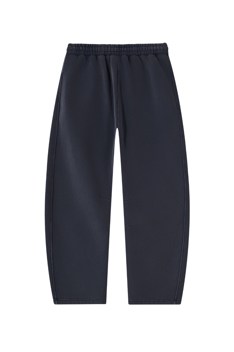 Unisex Fall Clothing Fleece-Lined Curved Wide-Leg Pants