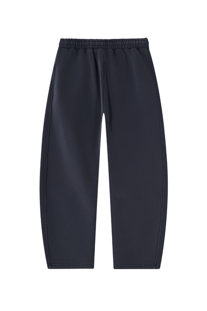 Unisex Fall Clothing Fleece-Lined Curved Wide-Leg Pants