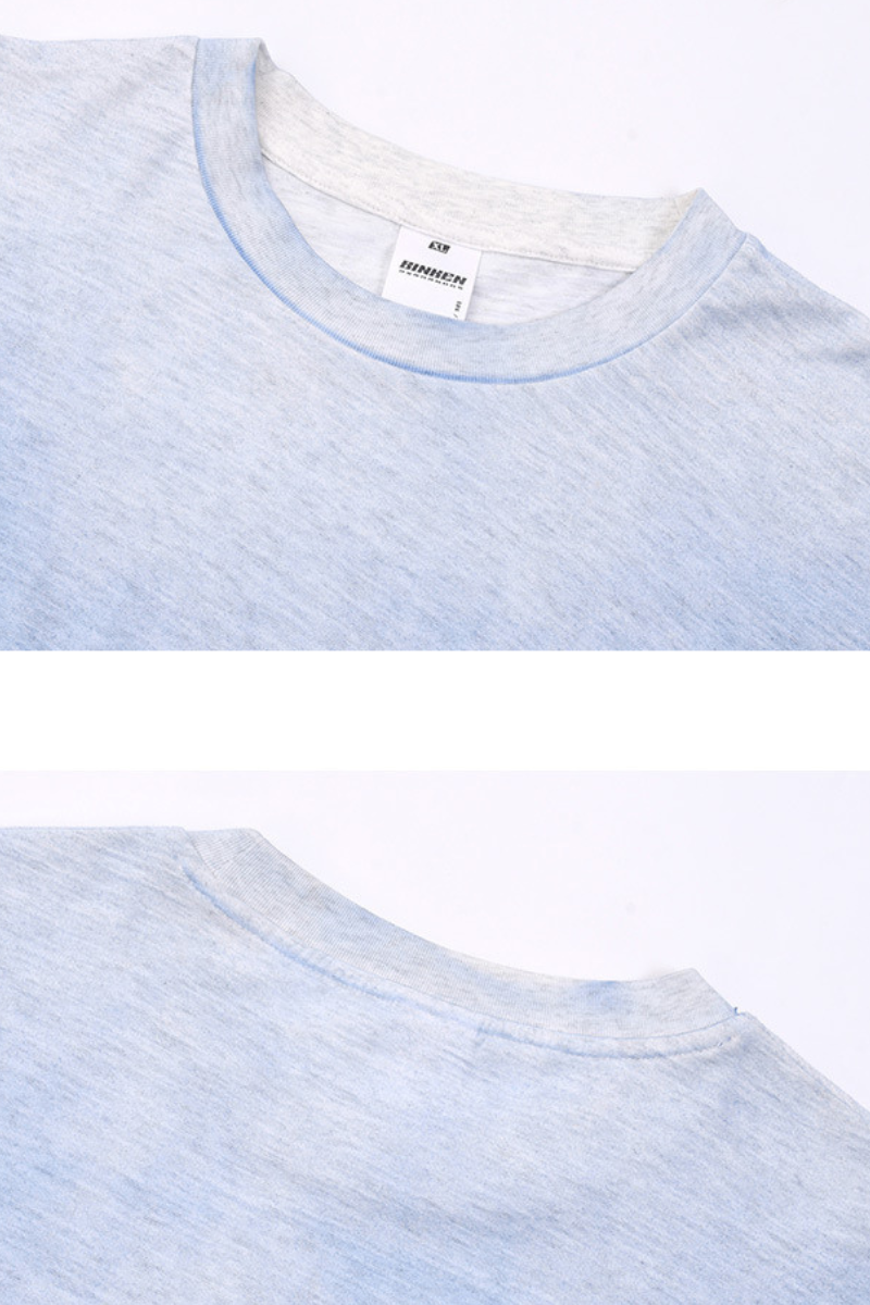 Men's Summer 160g Cotton Hand Painted Fade Loose Crew Tee