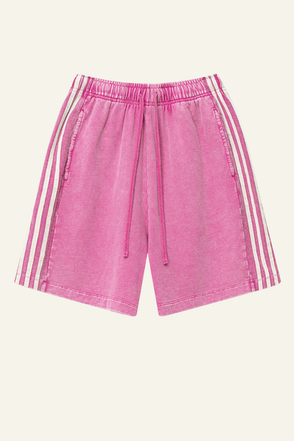 Men's Cotton Streetwear Washed Three side stripes Shorts