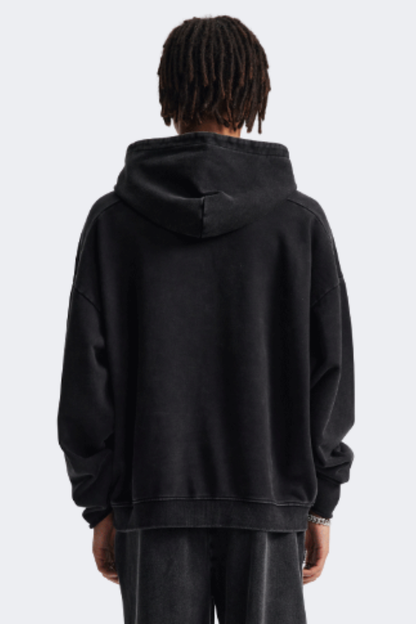 Men's Cotton Streetwear Washed Drop-Shoulder Hoodie