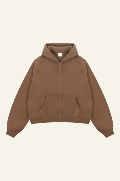 Men's Streetwear Two-Way Zipper Hooded Jacket