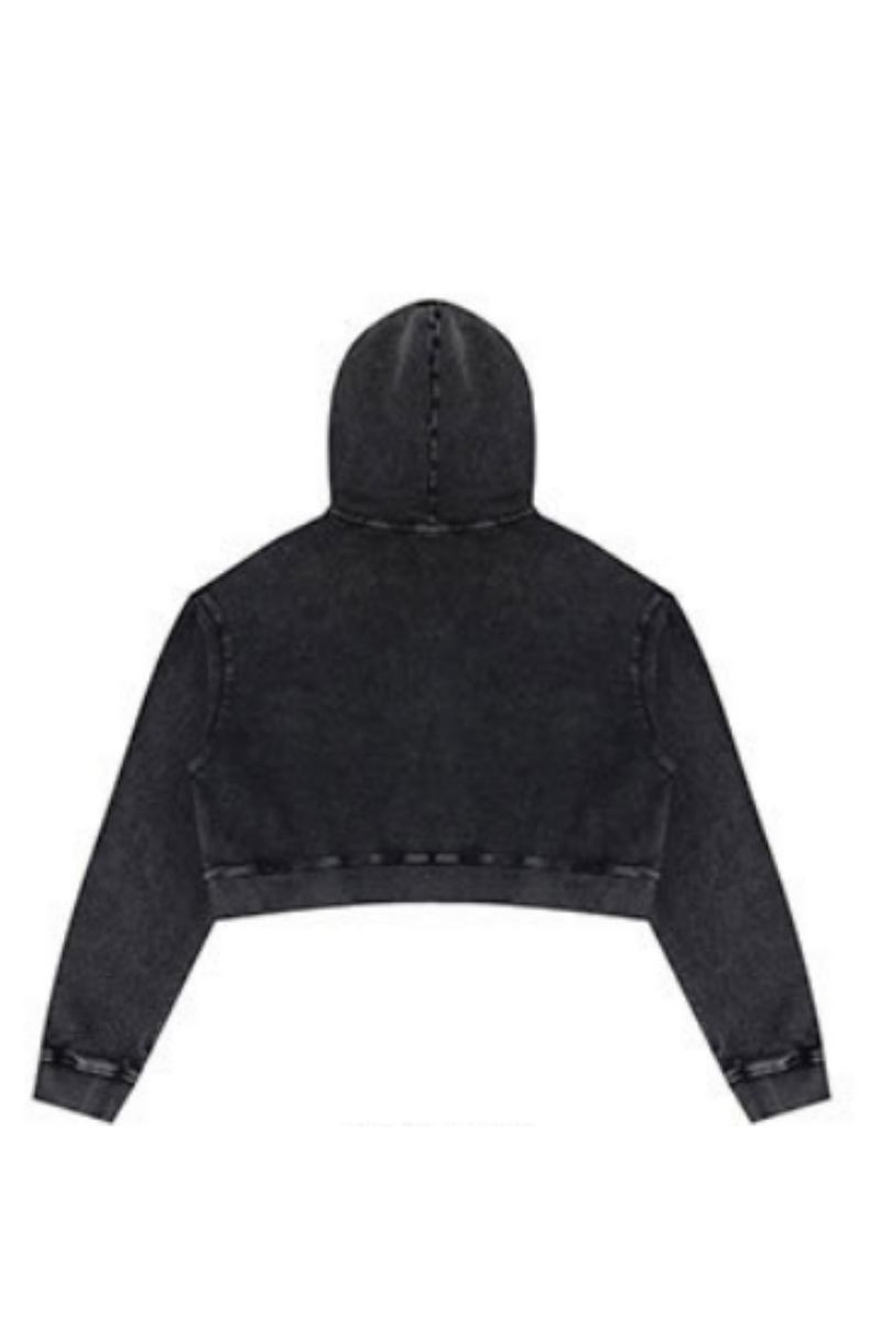 Women Fall 400G Heavyweight Cotton Cropped Hoodie