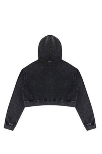 Women Fall 400G Heavyweight Cotton Cropped Hoodie