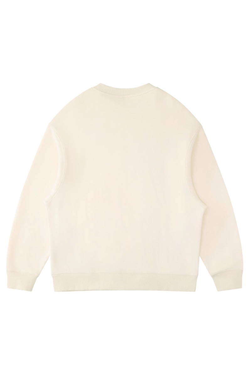 Unisex Fall Winter Fleece-Lined Loose Crewneck Sweatshirt