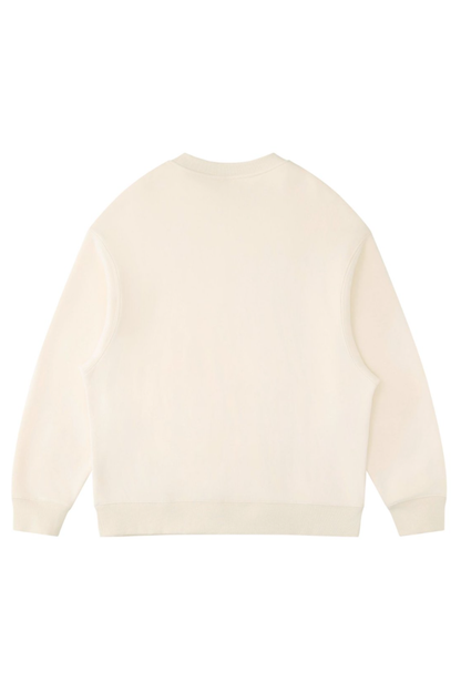 Unisex Fall Winter Fleece-Lined Loose Crewneck Sweatshirt
