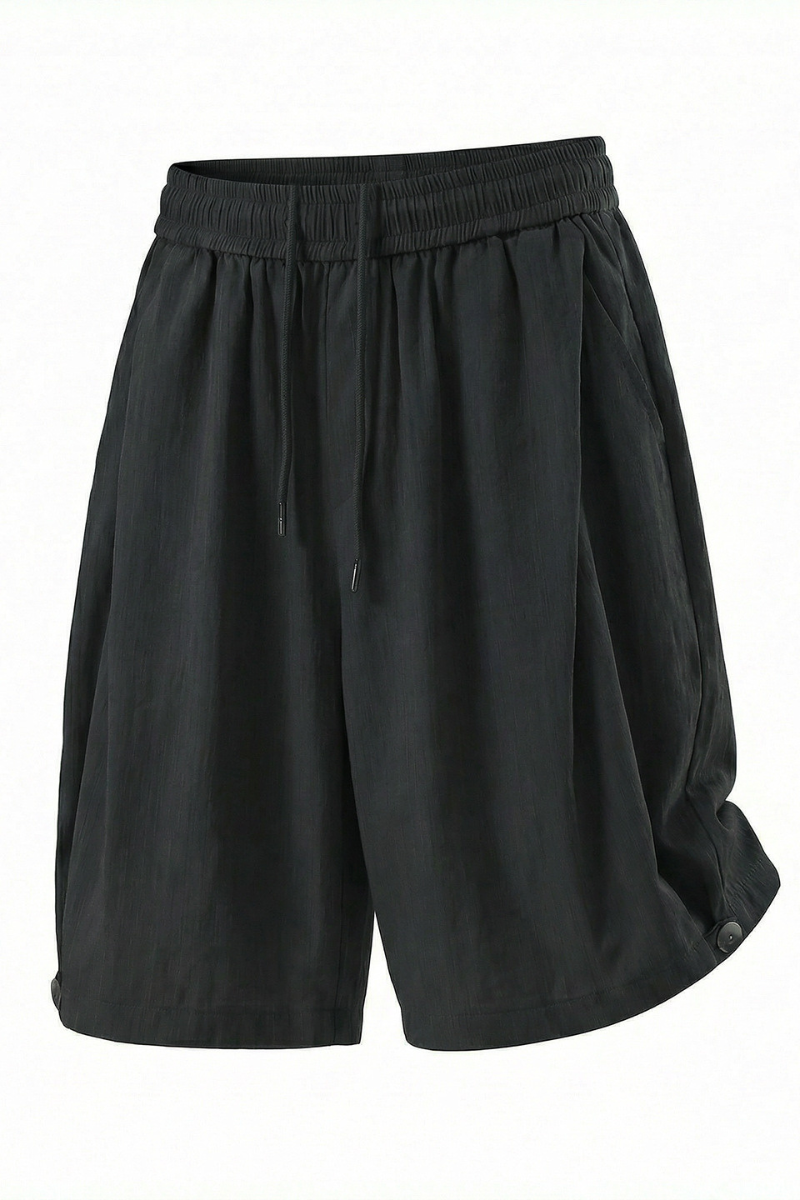 Men's Summer Crinkled Relaxed Straight 5" Button Hem Shorts