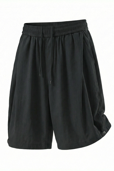 Men's Summer Crinkled Relaxed Straight 5" Button Hem Shorts