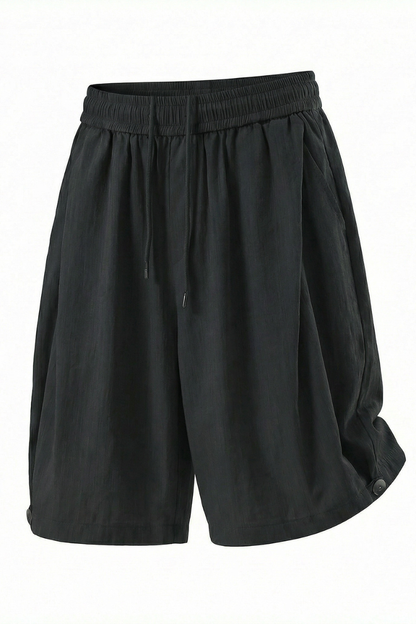 Men's Summer Crinkled Relaxed Straight 5" Button Hem Shorts