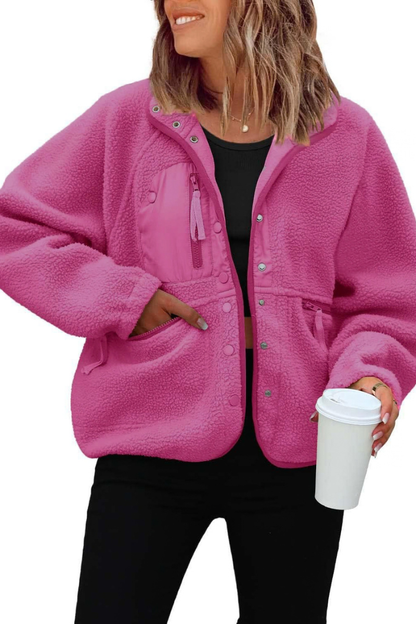 Women Fall Clothing Cozy Sherpa Fleece Utility Jacket