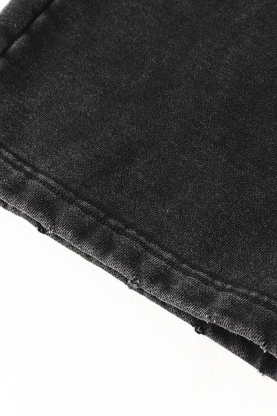 Men's Cotton Streetwear Washed Worn-Out Curved-Blade Pants