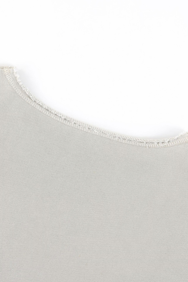 Women Fall Clothing 360G Raw Edge Cropped Pocket Sweatshirt