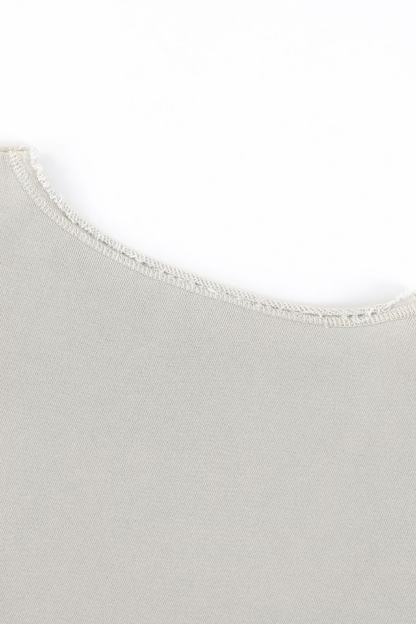 Women Fall Clothing 360G Raw Edge Cropped Pocket Sweatshirt