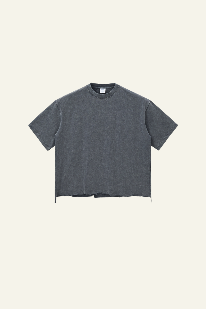 Women's  Cotton Frayed Streetwear Washed T-Shirt