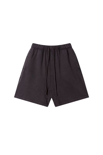 Unisex Spring Summer 360g Cotton Washed Drawstring Shorts