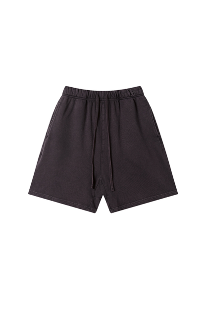 Unisex Spring Summer 360g Cotton Washed Drawstring Shorts