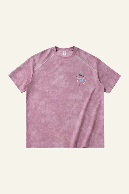 Men's Streetwear Vintage Heart Pattern T-shirt