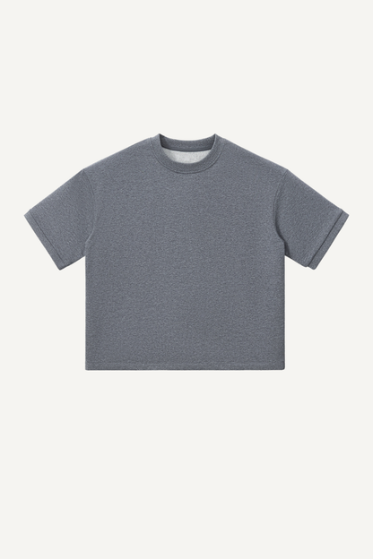 Women's 280g Cropped Oversized Terry Cuff Crewneck Tee