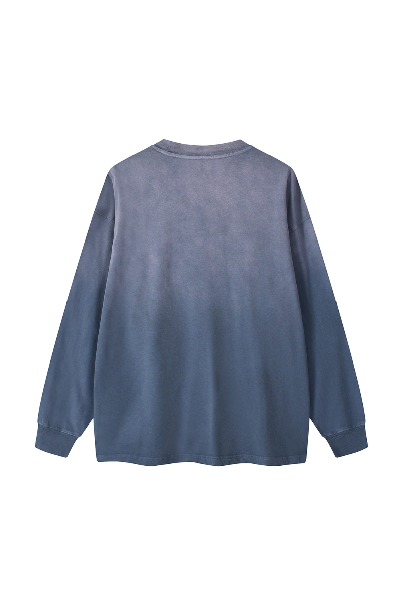 Men Fall Clothing Washed Loose Long Sleeve Cotton Top