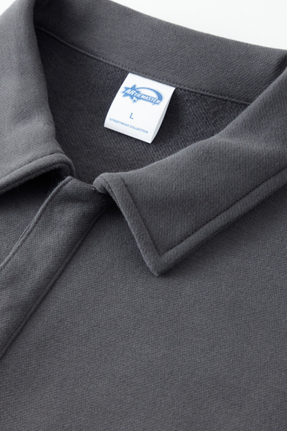 Women's Streetwear Polo Collar  Sweatshirt