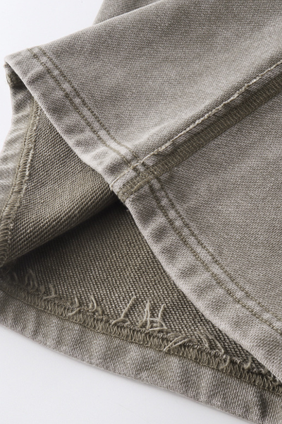 Men's Cotton Vintage-Distressed Raw-Edge Patchwork Pants